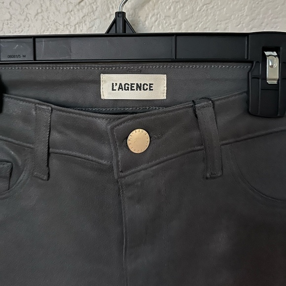 NWT L'AGENCE | Kendra Coated Cropped Flare Jean in DARK SHADOW COATED | 27 & 29 - Picture 6 of 16